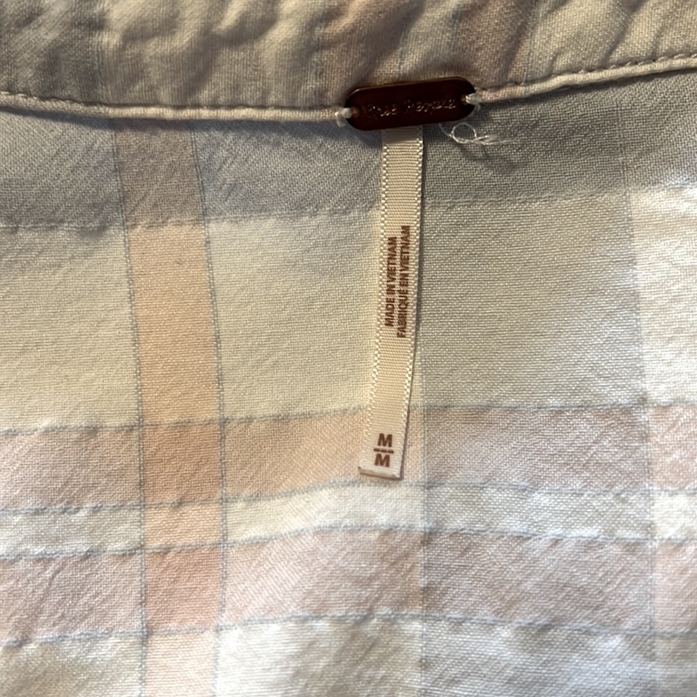 Free People Loveland Plaid Shirt Pastel Combo - Picture 8 of 8